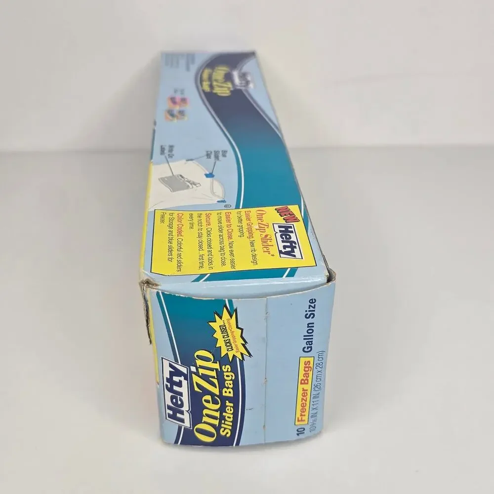 Vintage 1998 Hefty OneZip Slider‎ Freezer Bags – Collectible Packaging Srorage